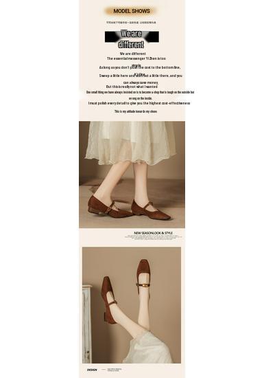 Mary Jane Women's Suede Loafers: Soft Sole, Low Heel, Retro Square Toe, College Style.