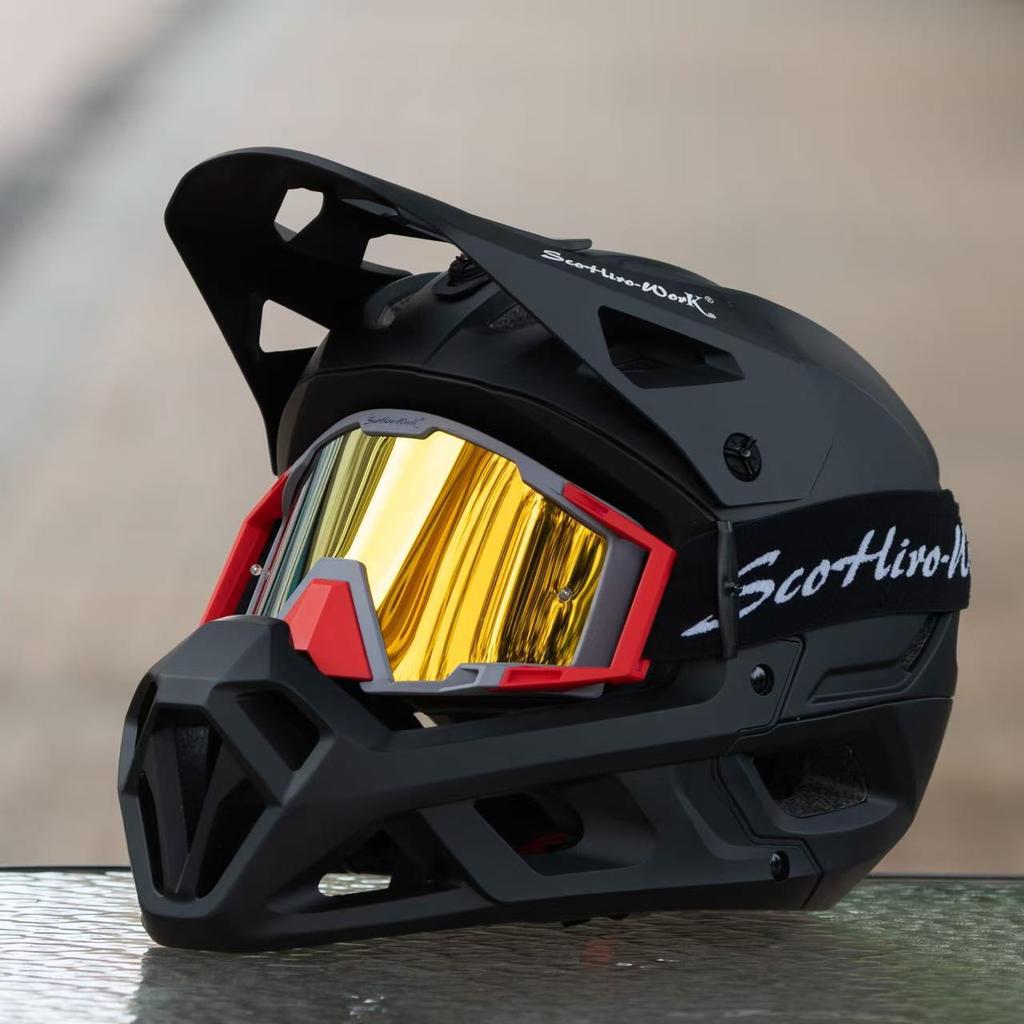 Scorpio mountain bike bike full helmet cycling helmet off-road forest locomotive children men and women DH downhill light gallop