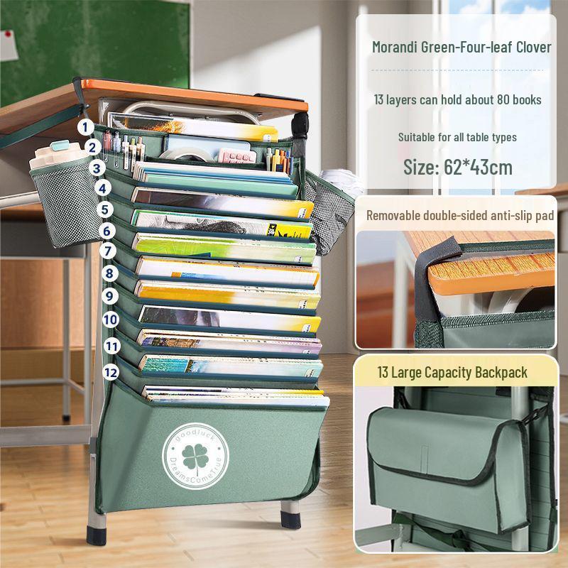 Large Capacity Hanging Bedside Book Bag - Ideal for Middle & High School Students