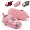 Baby Kleinkind Schuhe Baumwolle Rutschfeste Weiche Sohle Kleine Blumendekoration Kinder Indoor Strick-Sneaker
