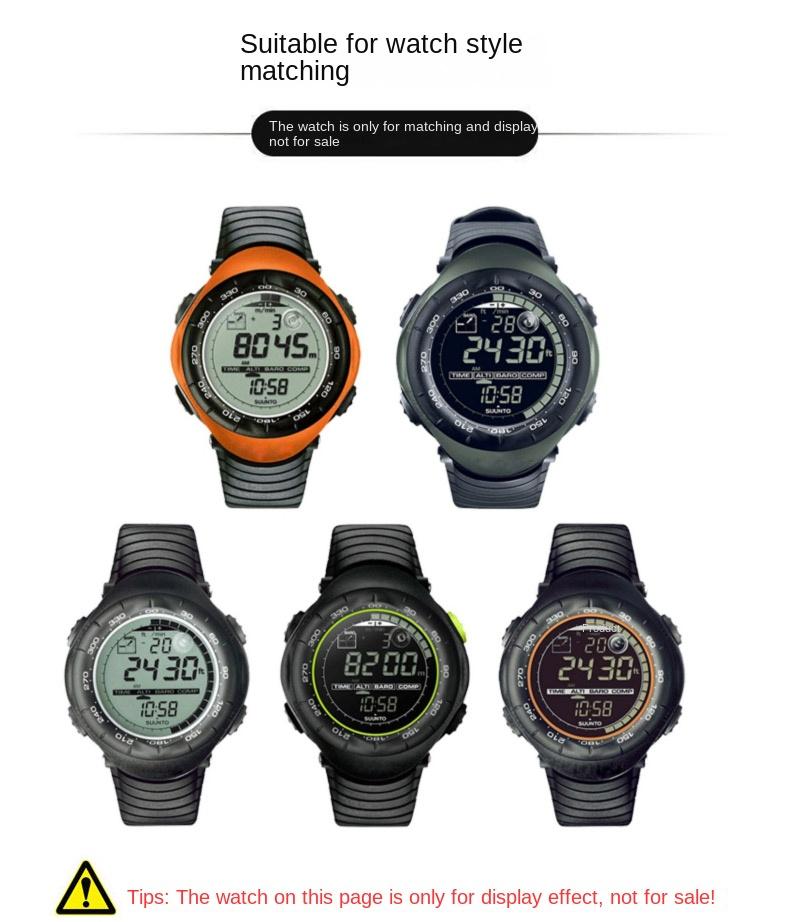 For SUUNTO VECTOR Rubber Watchband Replace Silicone Men's Watch Strap Pin Buckle Accessories Feed Tool Screw Rod