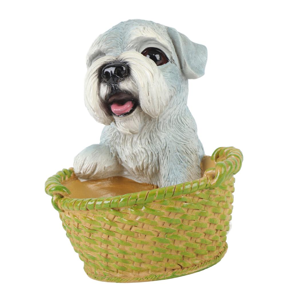 Cute Dog Ornament Entry Key Storage Basket Puppy Statue for Living Room Entrance Office Decoration Type 2