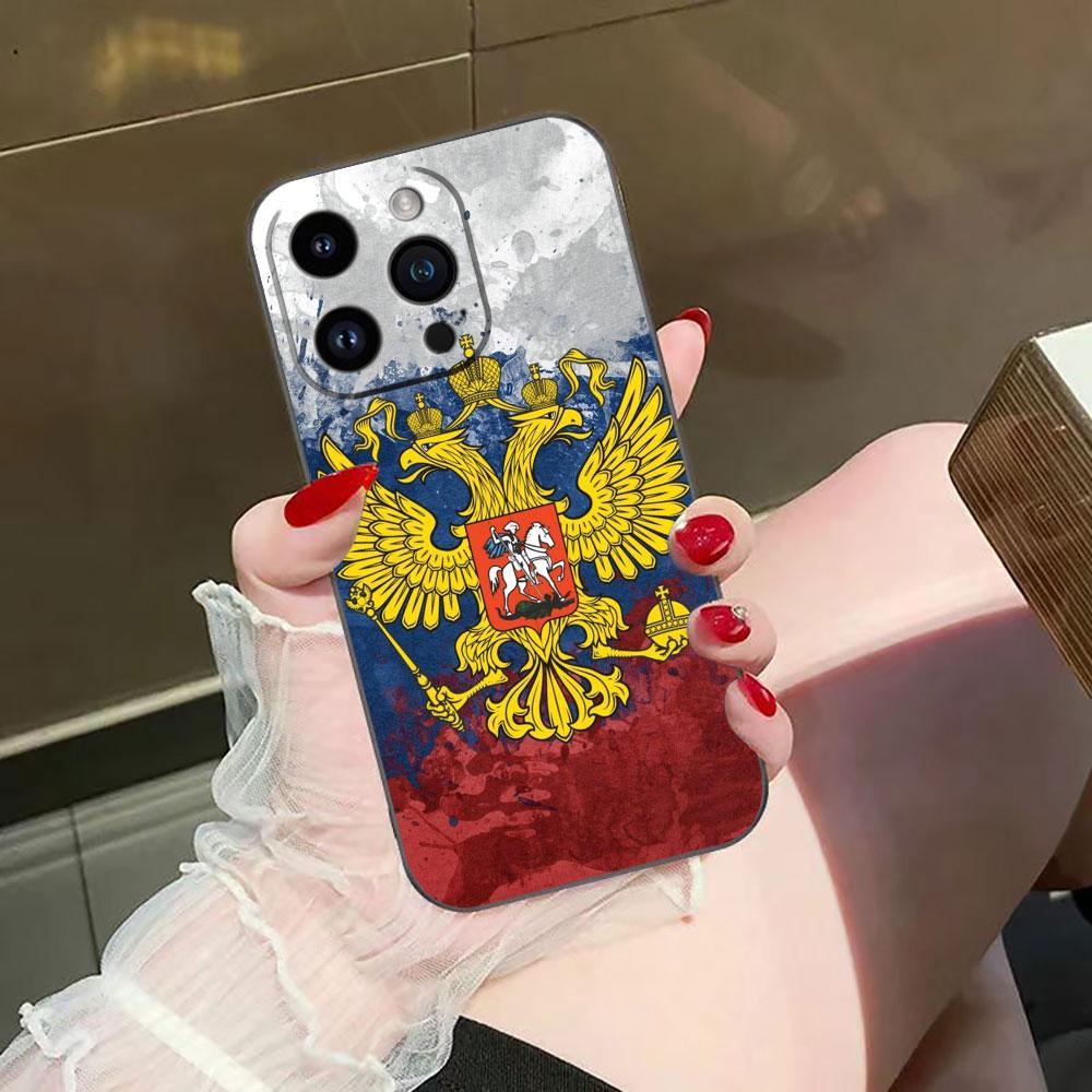 Russia Vintage Emblem Flag Cover Phone Case For Iphone Apple 17 AIR 16E 16 15 14 13 12 11 Pro XR Max 8 7 Plus TPU Case Shell