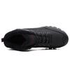 Leather Men Boots Sneakers Warm Fur Snow Boots For Men Winter Work Casual Shoes 2022 Military Rubber Ankle Boots Waterproof