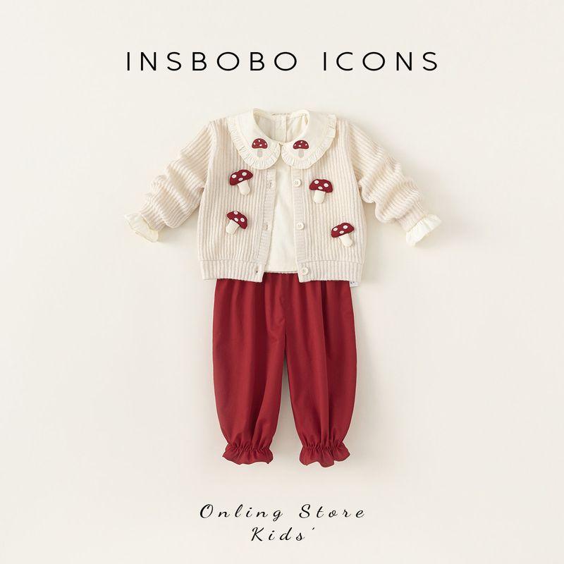 Girls  Suit 2026 Spring New Children s Suit Sweater Cardigan Suit Baby Girl Spring and Autumn Suit Girls  Clothes Red 120