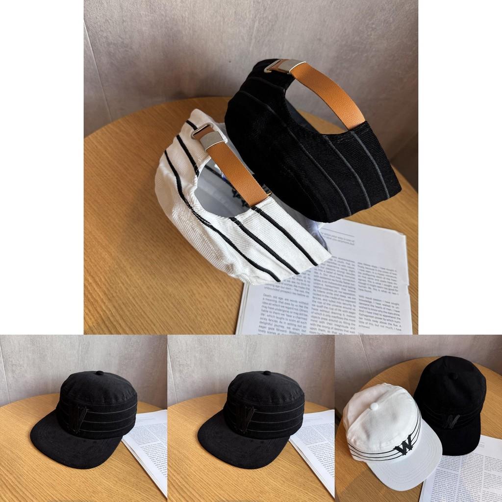 Letter W Cotton Blend Baseball Hat With Wide Brim And Letter Embroidery For Teens