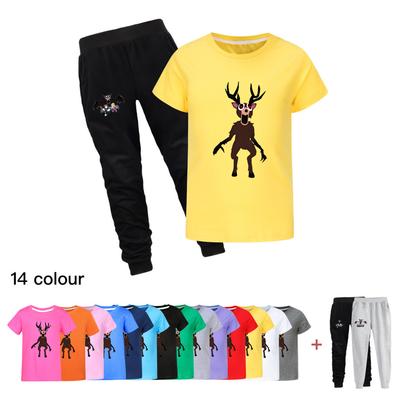 Kinder Mädchen Jungen 99 Nächte im Wald Druck Kurzarm T-Shirt Hose Hose Kleidung Set