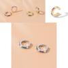 Elegant And Chic Alloy Geometric Earrings Colorful Rhinestone Ear Clips For Fashion Lovers