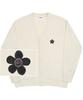 Graver [Unisex] Black Flower Dot Embroidered Knit Cardigan_Cream