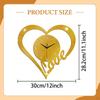 Herzförmige Wanduhr Haus Modern Geschenk Kein Ticken Liebe Uhr für Jahrestag Schlafzimmer Liebhaber