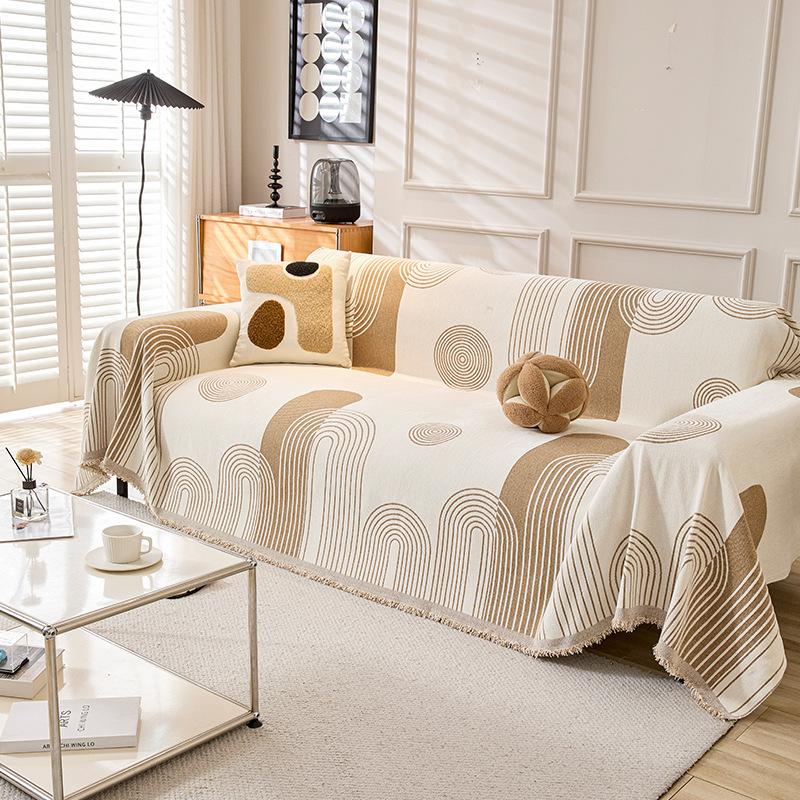 Modern Minimalist Geometric Line Sofa Throw Chenille High Quality Sofa Cover