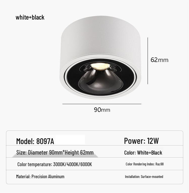 Ultra-Thin Adjustable Anti-Glare Ceiling Spotlight - No Punching Needed