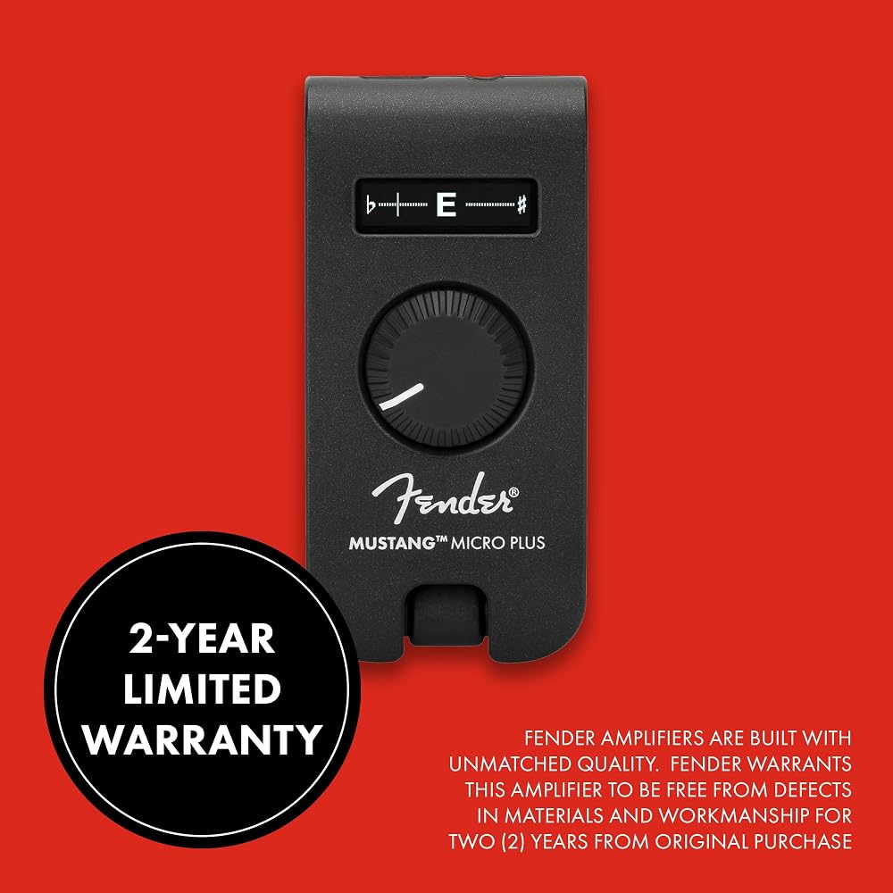 Fender Mustang® Micro Plus Headphone Amplifier for Guitars and Basses