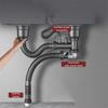 Stainless Steel Kitchen Sink Drain Water Blocking Double Trough Basin Sink Drain Pipe  Kitchen Sink