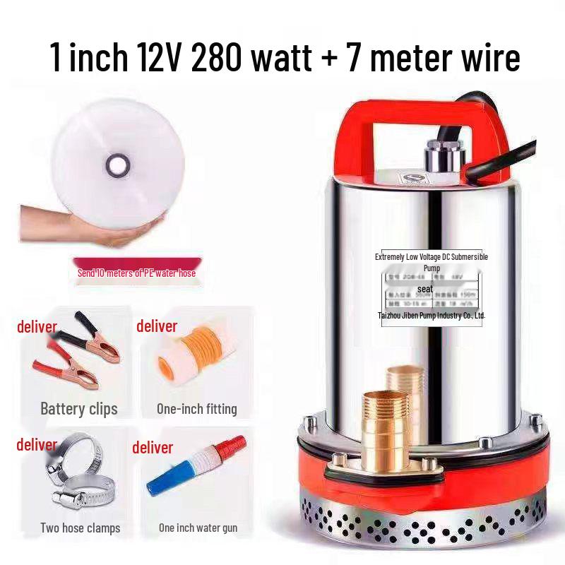 DC Submersible Water Pump for Vegetables and Farming, Compatible with 12V-60V Battery or Electric Vehicle