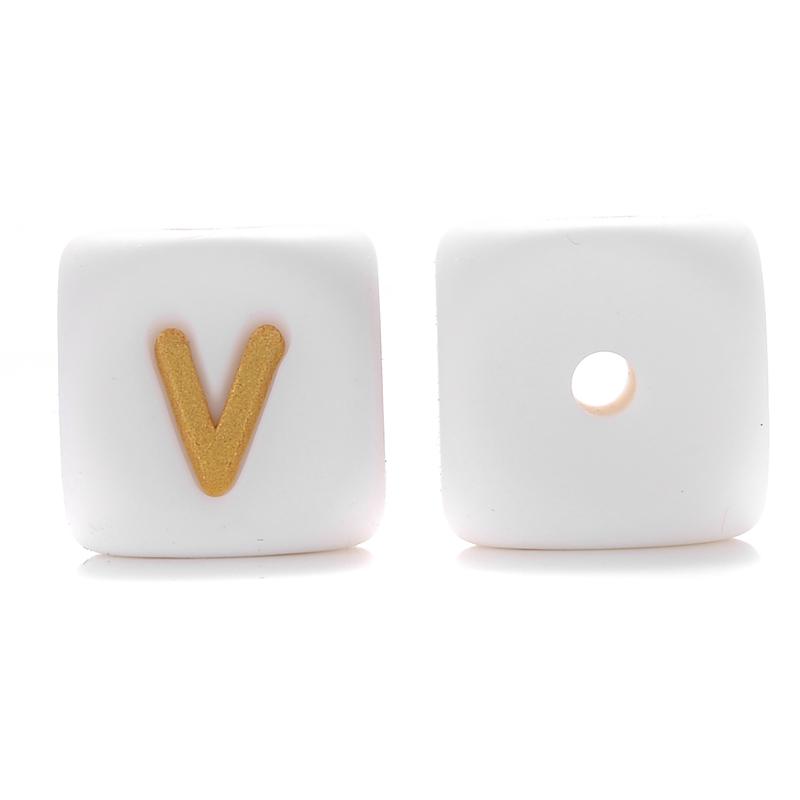 10Pcs 12mm Silicone Letters Beads English Alphabet Baby Teether For Personalized Name Pacifier Chain Clip Toys Accessories