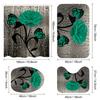 4-Piece Set 3D Printed 180x180cm Waterproof Shower Curtain With Hooks Bathroom Floor Mat U-Shaped Mat Toilet Cover Mat For Home