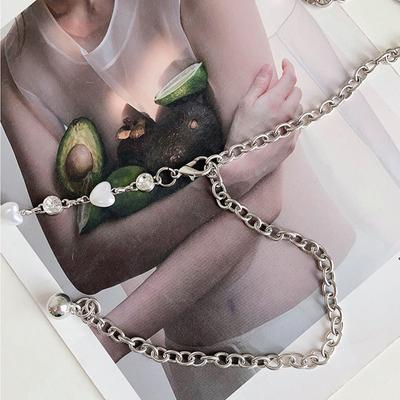 Eleganter Damen Perlen Taillengürtel Weibliche Mädchen Kleid Herz Perlen Taillenkette Dekoration Taillenband Hochzeitsaccessoires