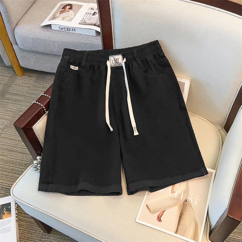 Super Size High Waist Plus Size Loose Work Jeans - Summer 5-Point Pants