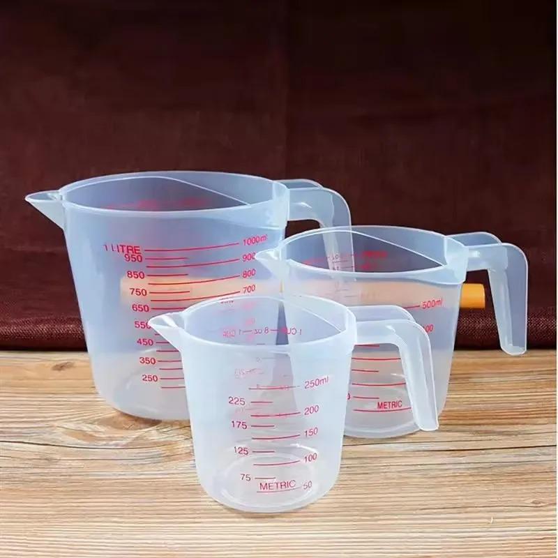 250/500/1000ml Baking Liquid Measuring Cups PVC Scale Cup Plastic Measuring Volume Beaker Kitchen Laboratory Jugs Tool