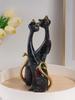 Creative Watercolor Couple Cat Sculpture Resin Material Home Decorative Artwork Bedroom Living Room Entrance Hallway Figurine