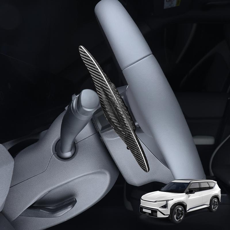 For Kia EV5 GT 2024 2025 2026 Car Tuning Aluminum Alloy Real Carbon Fiber Steering Wheel Shifter Paddle Cover Trim Accessories