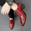 Italian Luxury Red Men Heel Shoes Man Male Oxford Men's Wedding Mens Shoes Designer Leather Formal Dress Shoes for Men