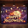 Trick Or Treat Banner Colorful Design Party Backdrop Pumpkin Banner Festive Banner For Themed Party Event Decor Outdoor