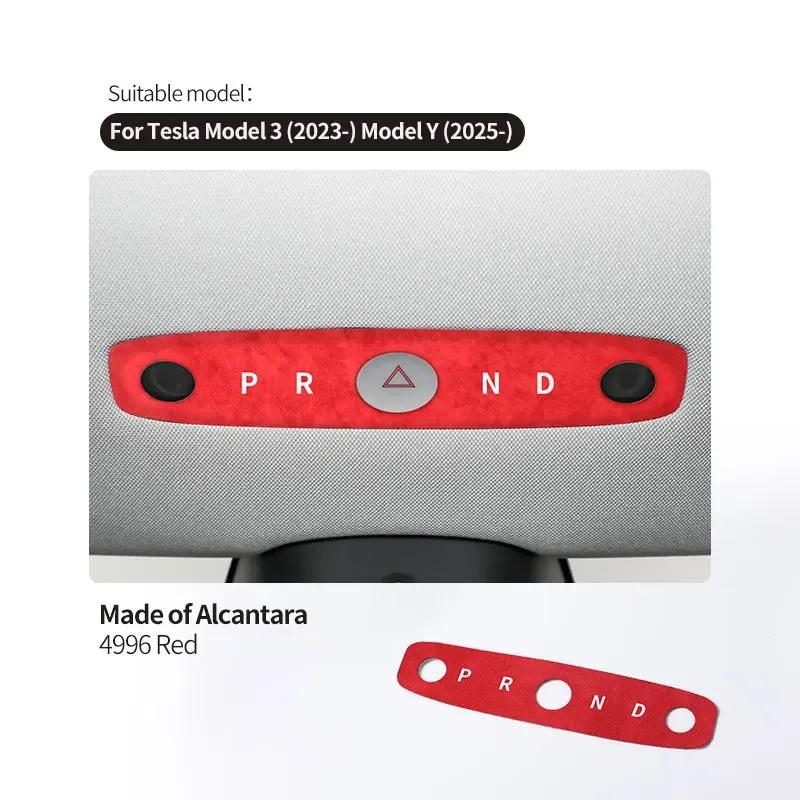For Tesla Model 3 Highland - Model Y 2025- Car Front Reading Light Panel Trim Sticker Made of Alcantara Interior Accessories