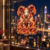 Easy Install Window Stickers 2027 Russian New Year Flame Goat Static Glass Sticker, PVC Zodiac Sheep Cling for Home and Decorative Decals Store
