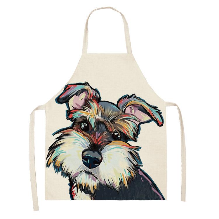 Hot Sale Cartoon Anime Pet Dog Dog Sleeveless Apron Drawing Graffiti Kitchen Anti-fouling Creative Linen Apron