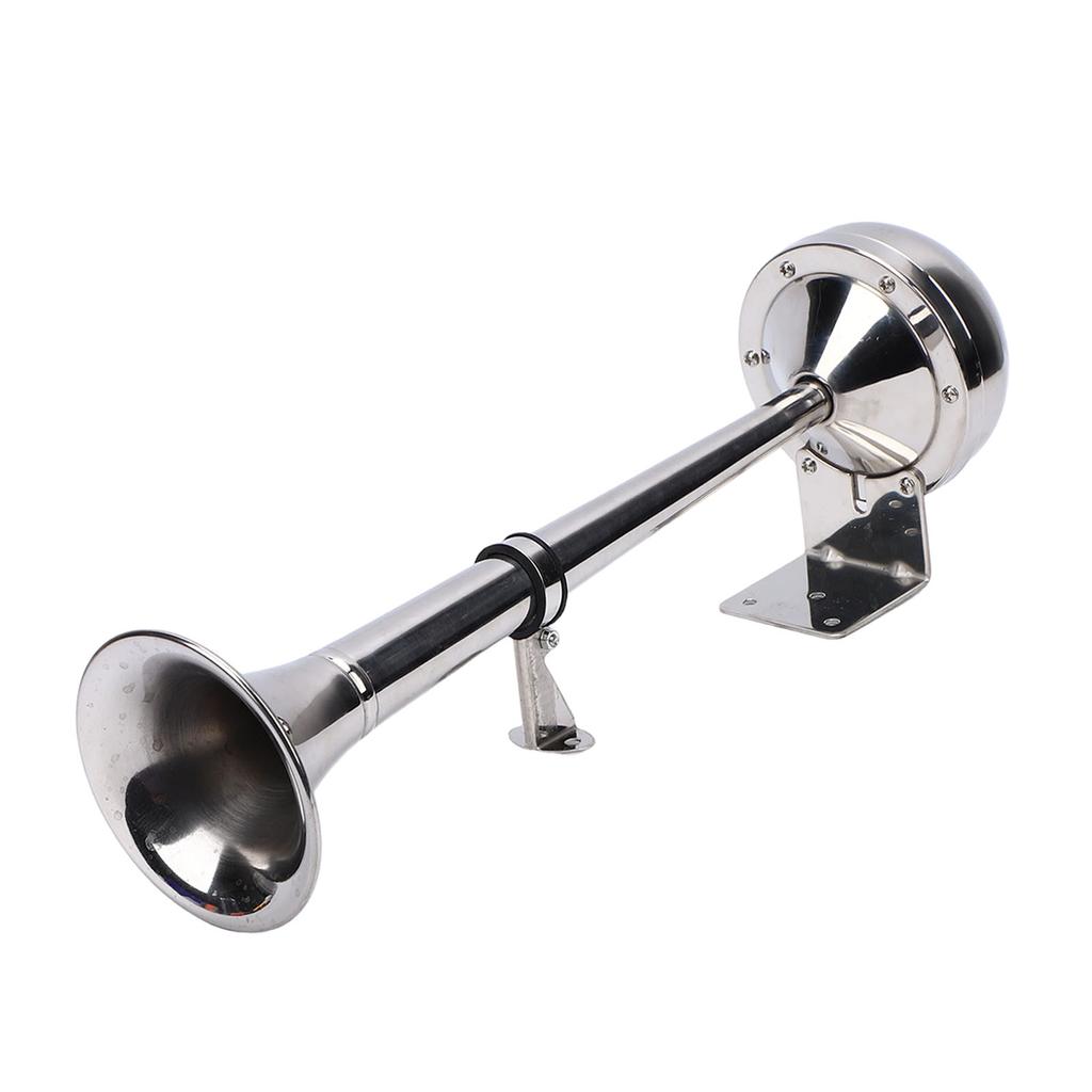 12V Marine Boat Horn 125db Stainless Steel Trumpet Electric Horn for Ship Pickups RV Buses