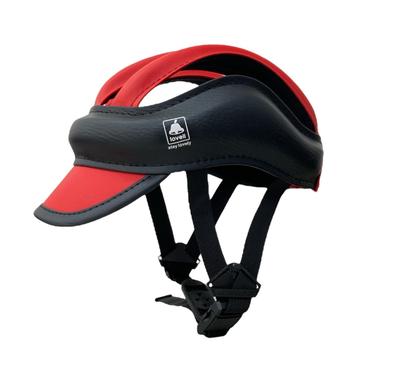 Lovell Cask Bicycle Head Protector Headgear M Size Leather Leather Look Magnetic Buckle Lightweight (Label) Black/Red 57~60cm