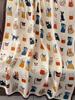 Tierdruck-Schal Cartoon-Katzenmuster Hijab Weiche Viskose Entfernte Kante Langer Schal Damen Bunter Foulard Wickel Stola