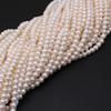 1String, White Near Round Pearl 6.5-7mm, Fashion Women Natural Freshwater Pearl Beads for Jewelry Making DIY Crafts, Luxury Bulk Gifts 36cm