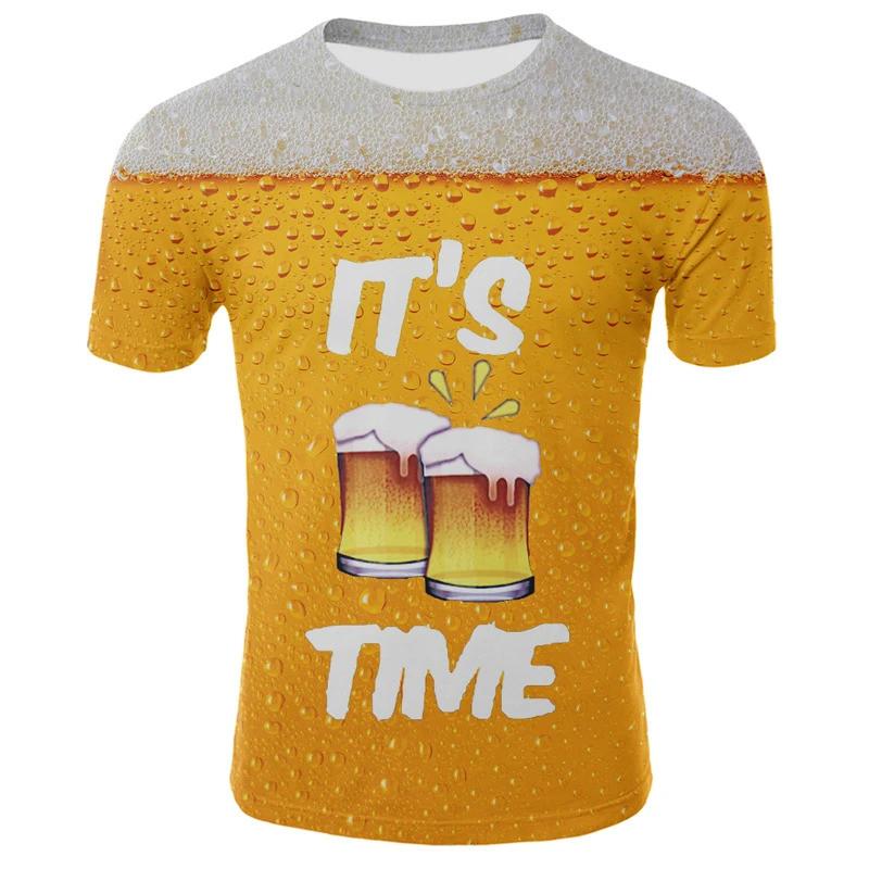 

Fashion Men s T-Shirt Funny Beer Print Men s and Women s Tees Top Summer Streetwear Short Sleeve Casual Outdoor Men s Clothing XXS