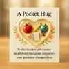 Teacher Pocket Hug with Greeting Card Love Heart Shape Teacher Pocket Hug Token Thank You