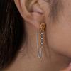 Yori Chain Tassel Tassel Long Chain Earrings 18K Golden PVD Plated Texture Metal Daily Waterproof Jewelry Accessories