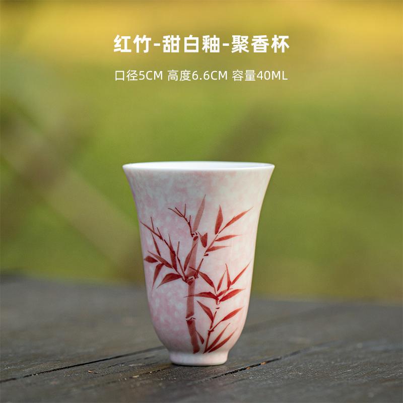 1pcs 50ml Ceramic Fragrance Cup Home Hand-painted Tea Cup Personal Tea Set Chinese Underglaze Colored Cups