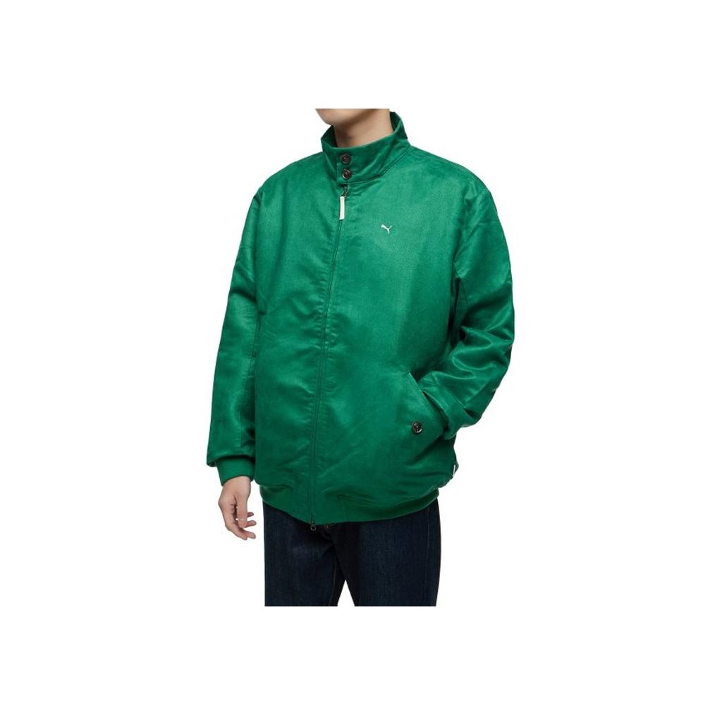 Puma Solid Color Full Zip Casual Long Sleeve Jacket Men Outerwear Green 537993-37