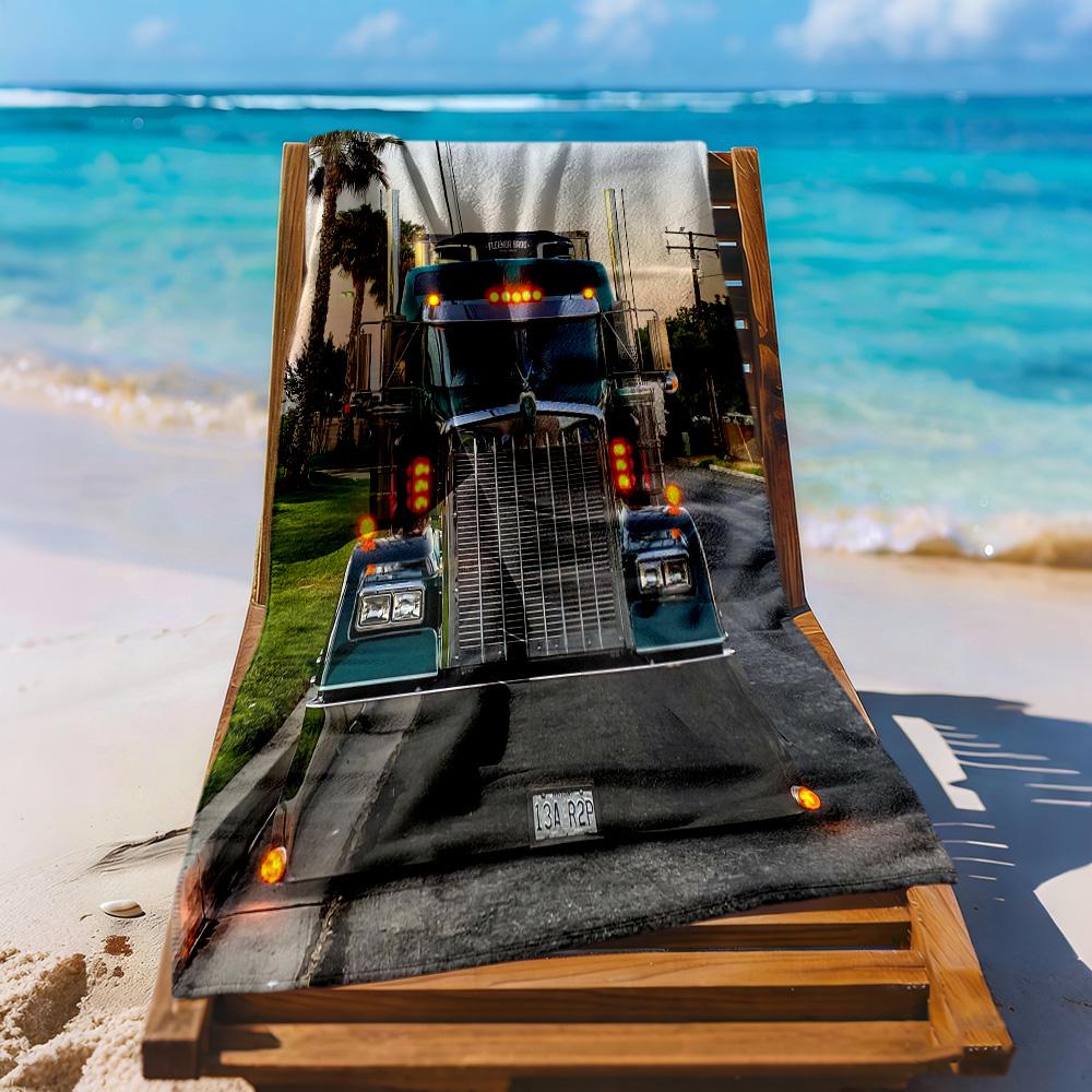 Kw Heavy Trucks Beach Towel Quickdry Soft Microfiber Comfortable Lightweight Portable For Swimmingbeachcamping Travel Beach Accessoriesgym
