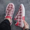 Men's Shoes Summer New Board Shoes Men's Retro Printing Fashionable Breathable Comfortable Board Shoes Soft-soled Canvas Shoes