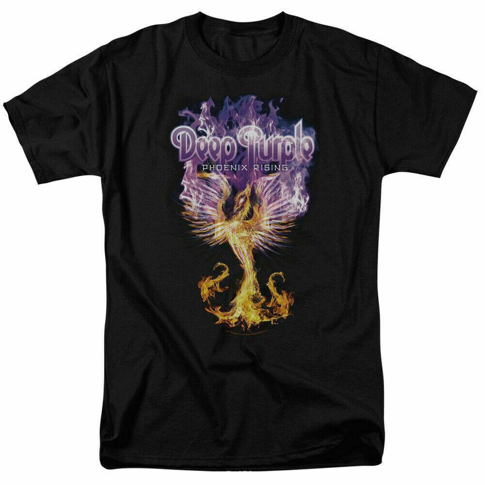 26 Deep Purple Phoenix Rising T Shirt Licensed Rock N Roll Music Tee Black Unisex T-Shirt M