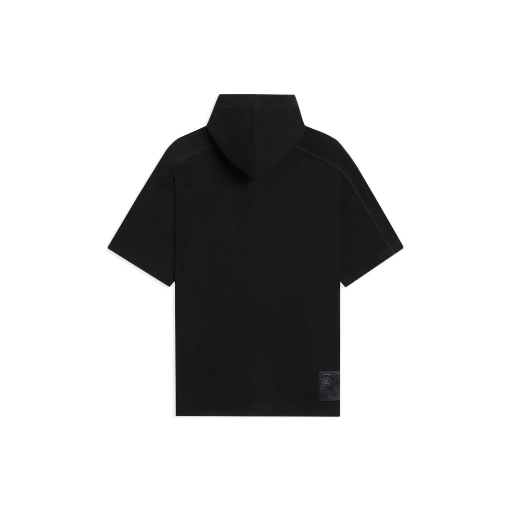 Li Ning X Jackie Chan Kollaboration Kung Fu Serie Einfarbiger Pullover Hoodie Kurzarm T-Shirt Herren T-Shirt Schwarz AWDSC37-1