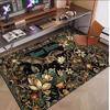 Rose Floral Theme Soft Crystal Velvet Rug Custom Name & Text Print Non Slip Floor Rug for Bedroom Living Room