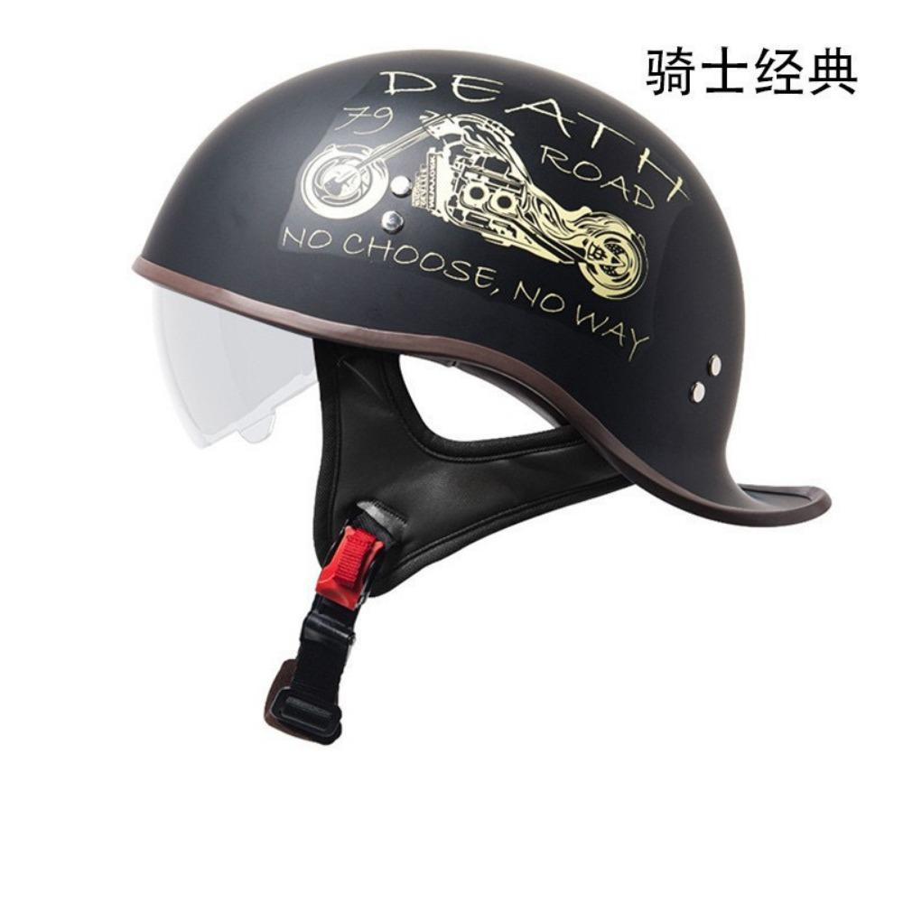 Motorcycle Retro Locomotive Half Helmet Four Seasons Universal Electric Motorcycle Unisex Riding Helmet