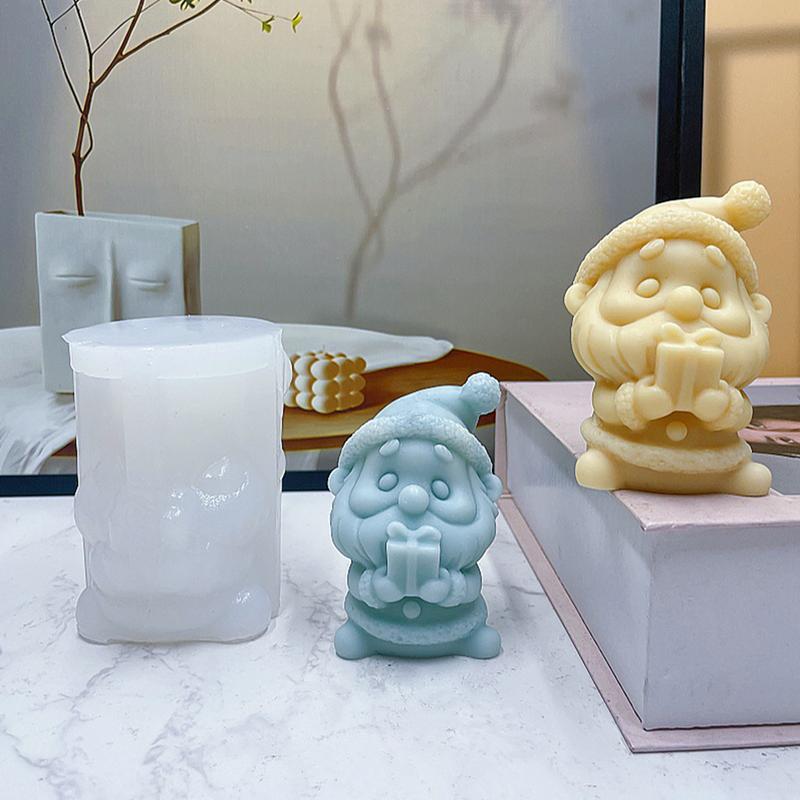 Santa Claus Silicone Candle Mold DIY Christmas Handmade Aromatherapy Candle Plaster Crafts Resin Cast Mold Christmas Gift