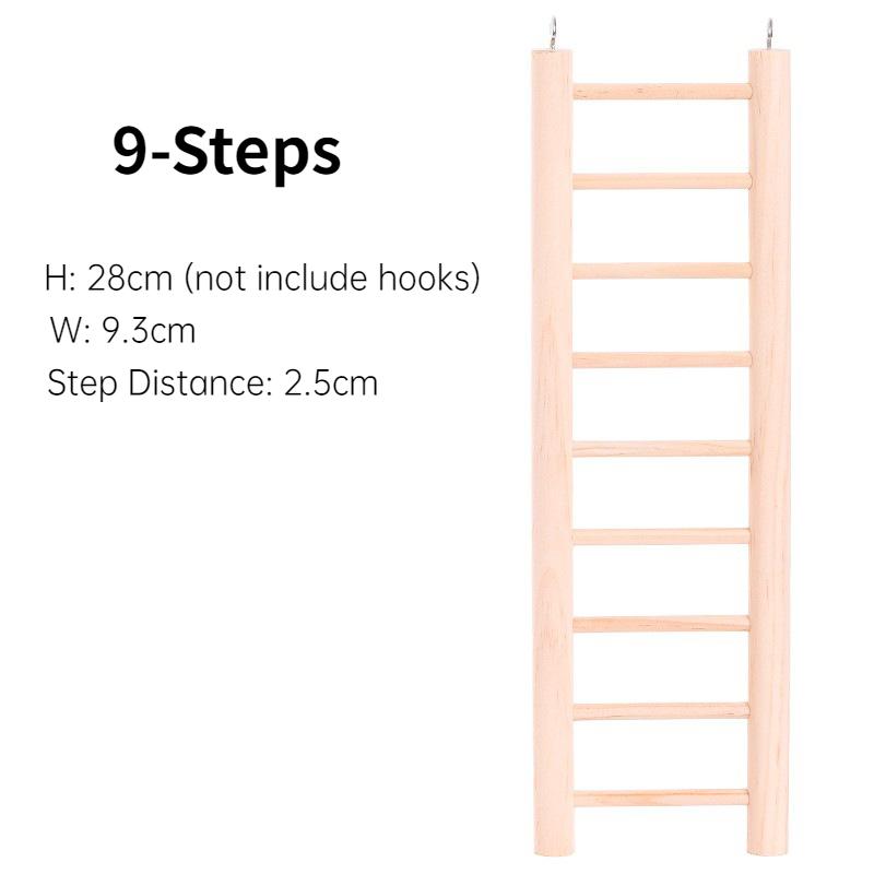 Parrot Basics 13-Step Wood Ladder Bird Toys Ladder Hanging Bird Ladder Step Ladders Birdie Cage Hanging Bird Climbing Toys