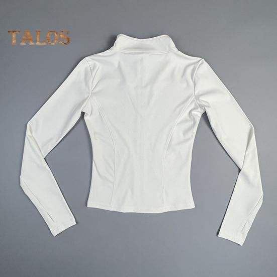 Dámská sportovní bunda na zip s vysokou elasticitou bunda na jógu s límečkem na hubnutí fitness top pro běžecké cvičení jógy