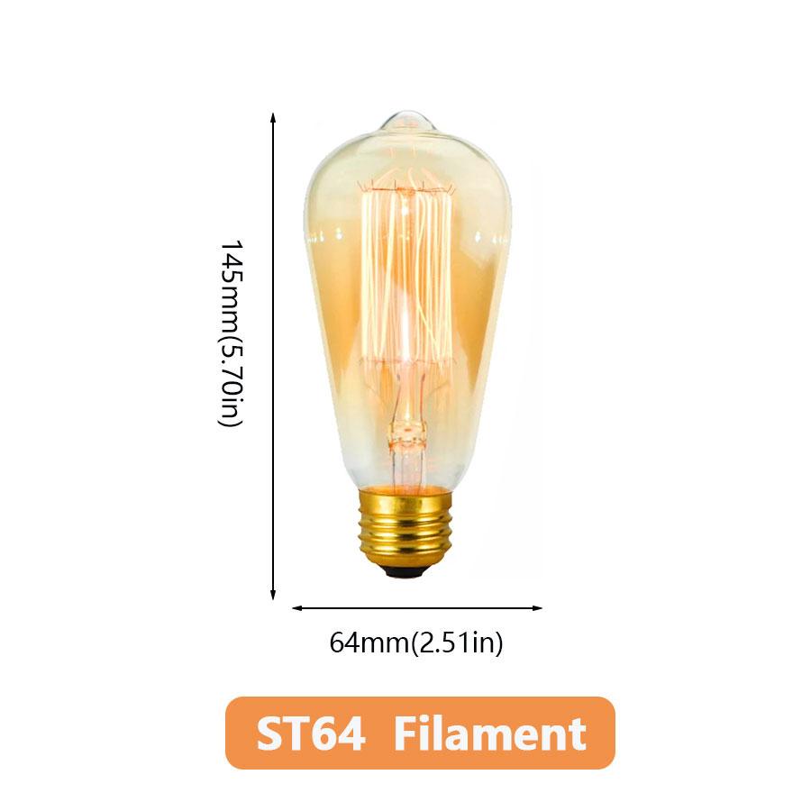 Reteo Edison Light Bulb 220V 110V E27/E26 A19 ST64 40W Vintage Filament Light Bulb Edison Lamp For Home Vintage Edison Lamp
